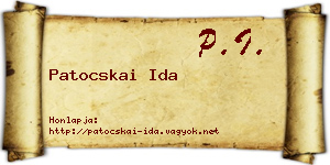 Patocskai Ida névjegykártya