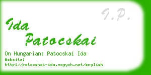 ida patocskai business card